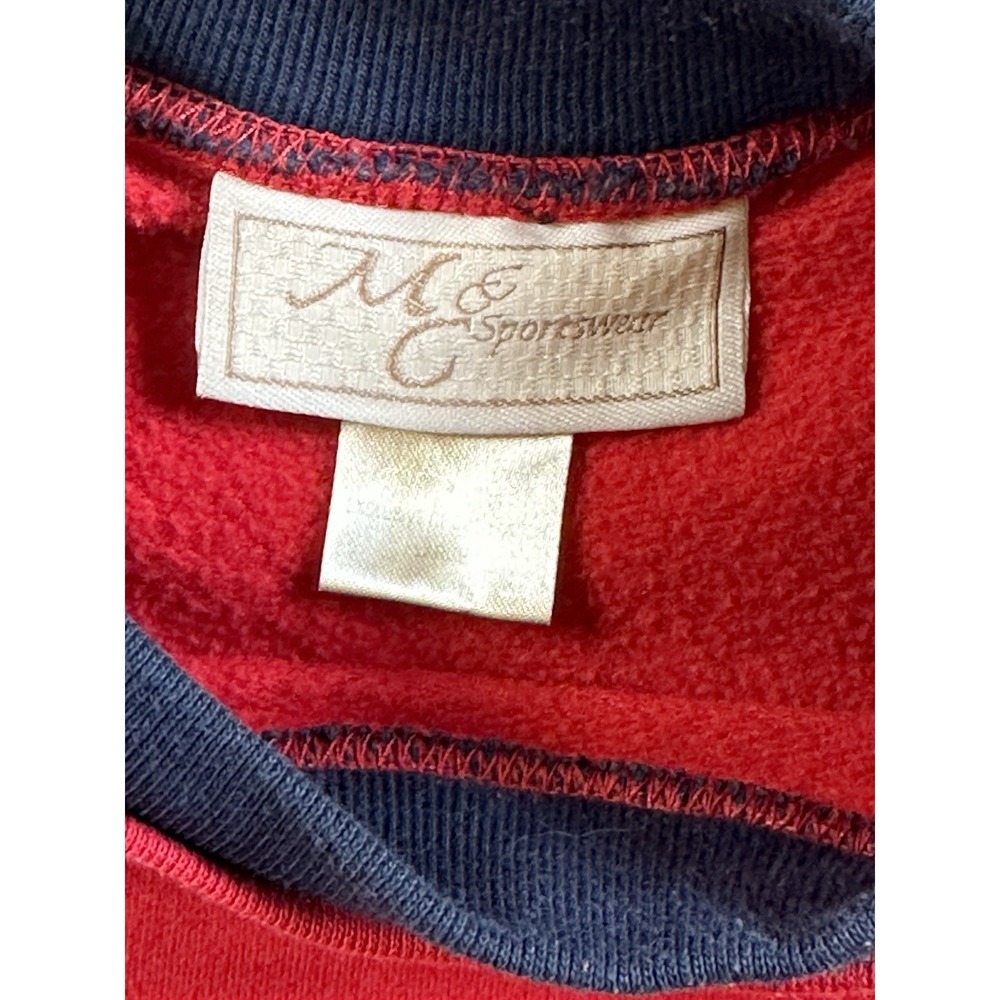 VTG 90s M&C Sportswear Crewneck Sweatshirt Womens L Red Cat Love - Picture 7 of 9